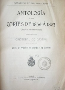 Antología de las Cortes de 1859 á 1863