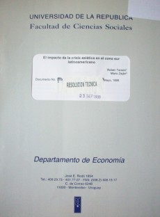 El impacto de la crisis asiática en el cono sur latinoamericano