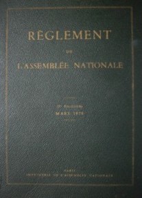 Règlement de L'Assemblée Nationale