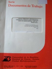 Estado y población : aproximación al análisis de las miradas sobre la población desde los ámbitos estatales, 1903-1931