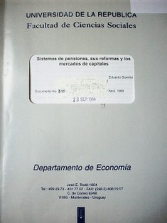 Sistemas de pensiones, sus reformas y los mercados de capitales