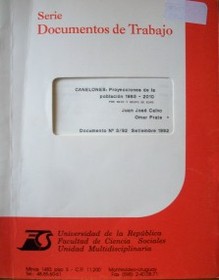 Canelones : proyecciones de la población 1985-2010 : por sexo y grupo de edad