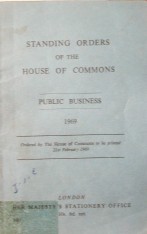 Standing orders of the house of commons