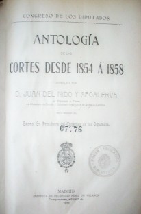 Antología de las cortes desde 1854 a 1858