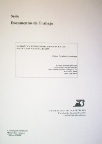 La Política Exterior del Uruguay en las elecciones nacionales 2009