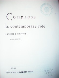 Congress : its contemporary role