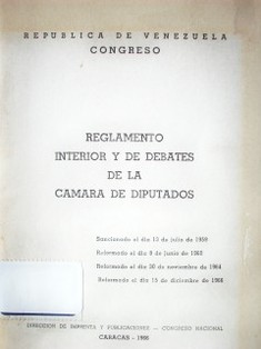 Reglamento interior y de debates de la Cámara de Diputados