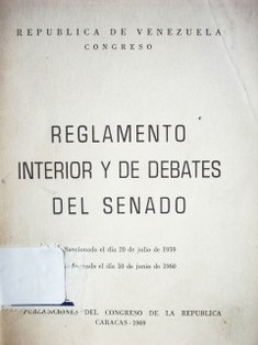 Reglamento interior y de debates del Senado