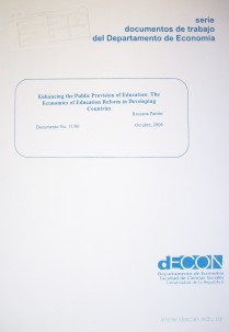 Enhancing the Public Provision of Education : the economics of education reform in developing