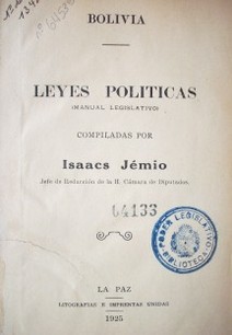 Leyes políticas : manual legislativo