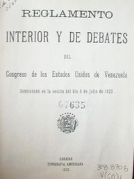 Reglamento interior y de debates del Congreso de los Estados Unidos de Venezuela
