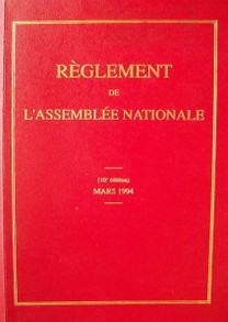 Règlement de L'Assemblée Nationale