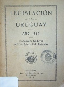 Legislación del Uruguay : año 1933