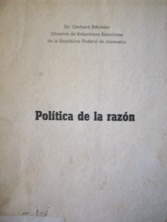 Política de razón : puntos esenciales de la política exterior de Alemania