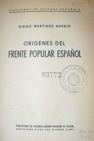 Origenes del frente popular español