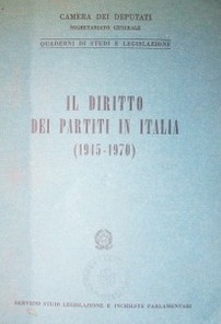 Il diritto dei partiti in Italia (1945-1970)