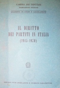 Il diritto dei partiti in Italia (1945-1970)