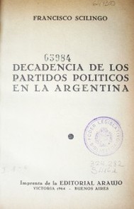 Decadencia de los partidos políticos en la Argentina