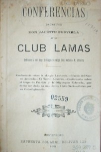 Conferencias dadas por Don Jacinto Susviela en el club Lamas
