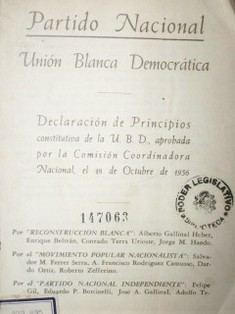 Partido Nacional : unión blanca democrática