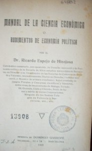 Manual de la ciencia económica o rudimentos de economía política