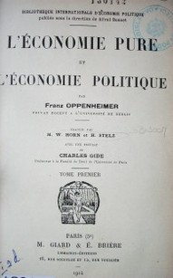 L'économie pure et l'économie politique