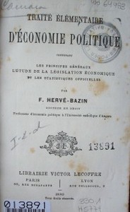 Trité élémentaire d'économie politique