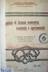 Lezioni de Scienza economica razionale e sperimentale