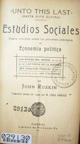 Estudios sociales : cuatro estudios sobre los primeros principios de economía política