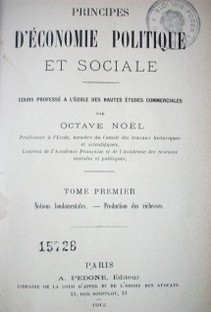 Principes d'économie politique et sociale