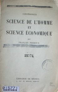 Conférences : science de L'homme et science économique