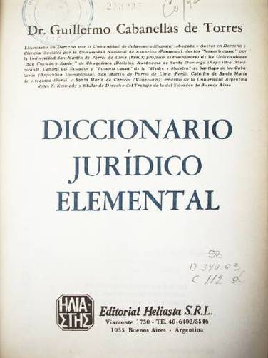 Diccionario jurídico elemental