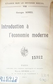 Introduction à l'èconomie moderne