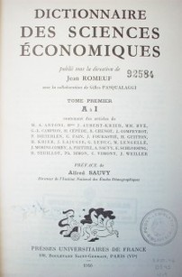 Dictionnaire des sciences économiques