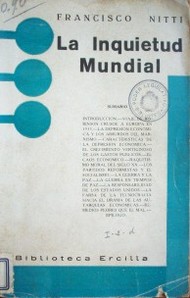 La inquietud mundial : la crisis, la guerra y el Estado