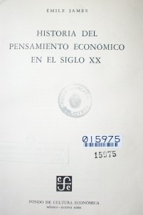 Historia del pensamiento económico en el siglo XX