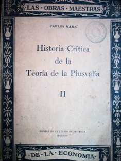 Historia crítica de la teoría de la plusvalía