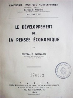 Le développement de la pensée économique