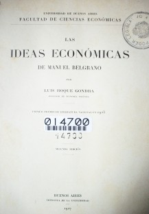 Las ideas económicas de Manuel Belgrano