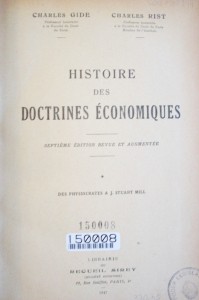 Histoire des Doctrines économiques : des physiocrares a J. Stuart Mill