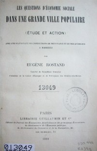 Les question d'économie sociale dans une grande ville populaire