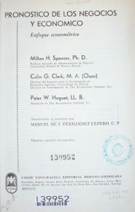Pronóstico de los negocios y económico : enfoque econométrico