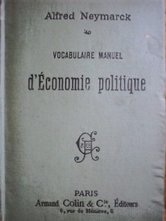 Vocabulaire manuel d'économie politique