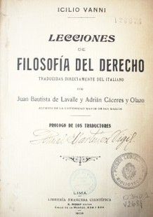 Lecciones de filosofía del derecho