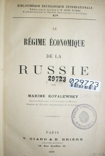 Le régime économique de la Russie