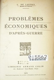 Problêmes économiques d'aprês-guerre