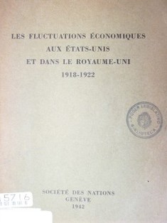 Les fluctuations économiques aux Etats-Unis et dans le Royaume-Uni : 1918-1922