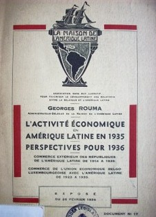 L'activité économique en Amérique Latine en 1935 : perspectives puor 1936