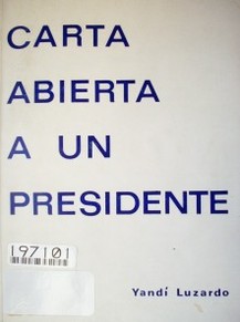 Carta abierta a un presidente