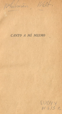 Canto a m&iacute; mismo